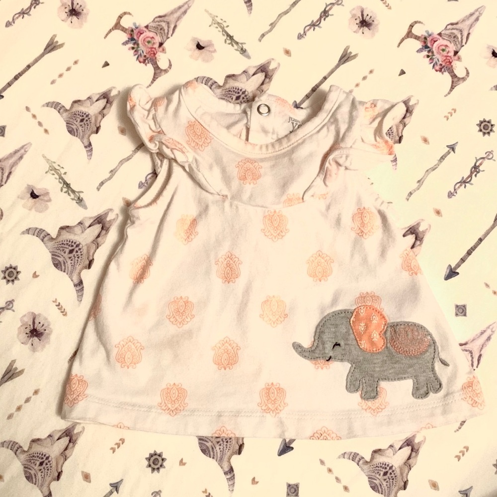 🐘 Boho Elephant Flutter Top